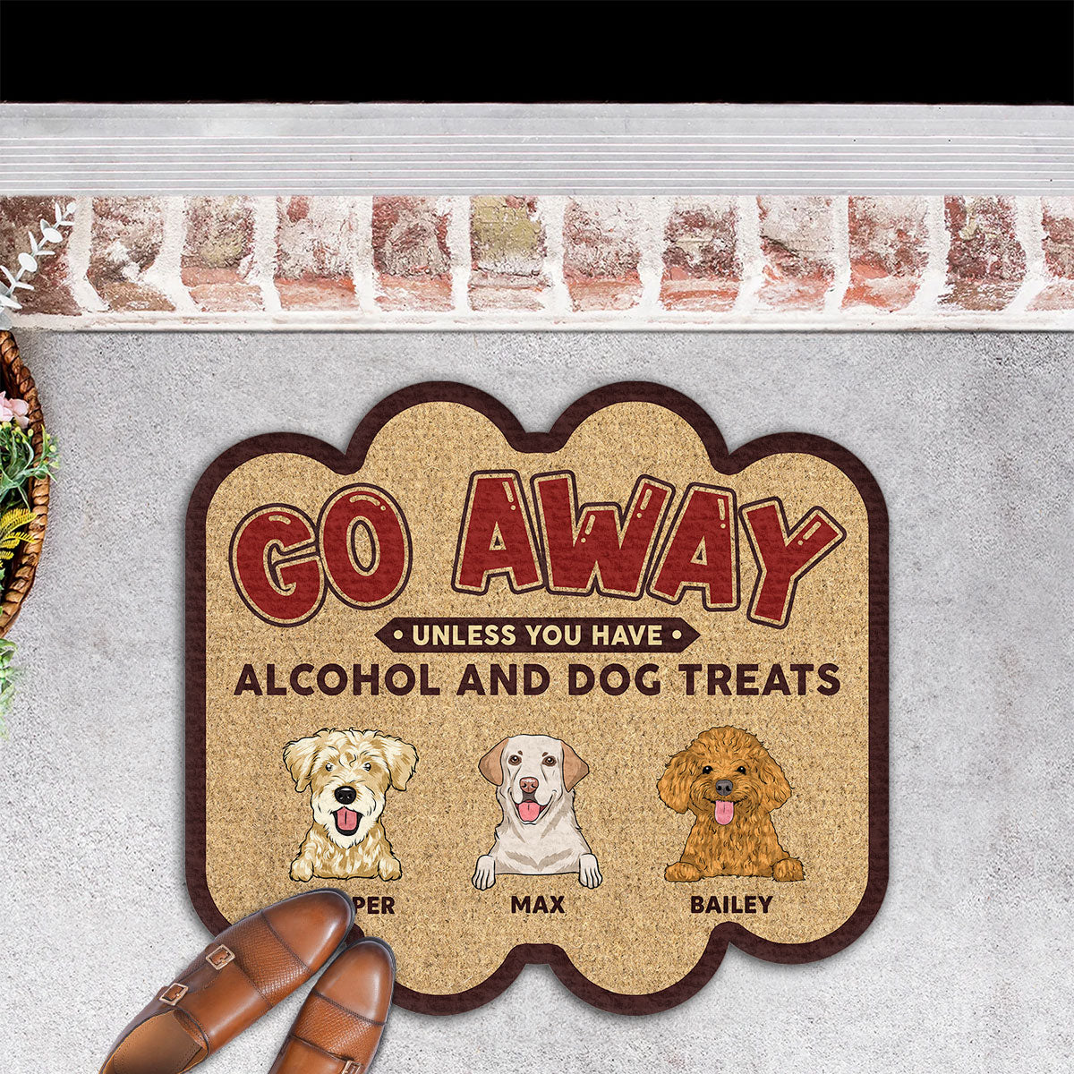 Personalized Custom 'Go Away Unless You Have' Doormat for Pet Lovers