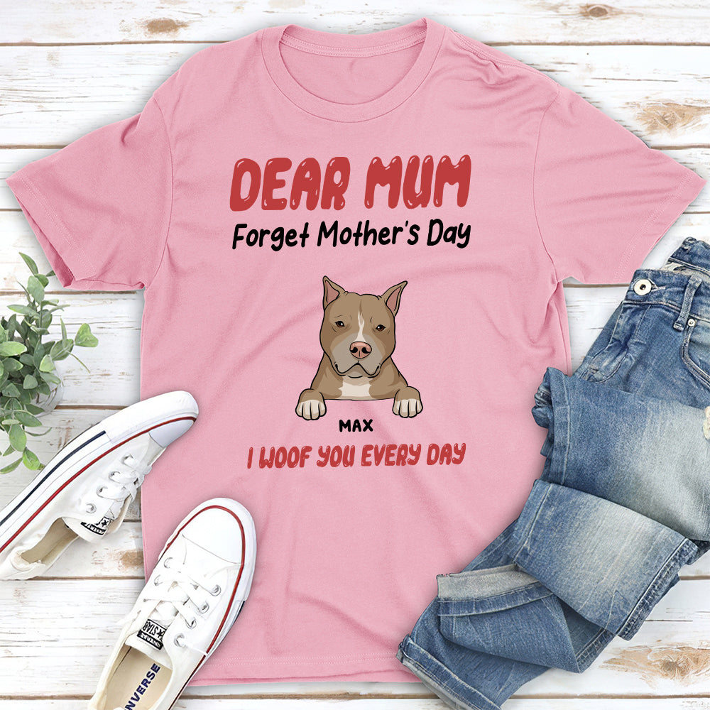 We Woof You Every Day Personalized Custom Unisex Heavy Cotton Peeking Dog T - shirt