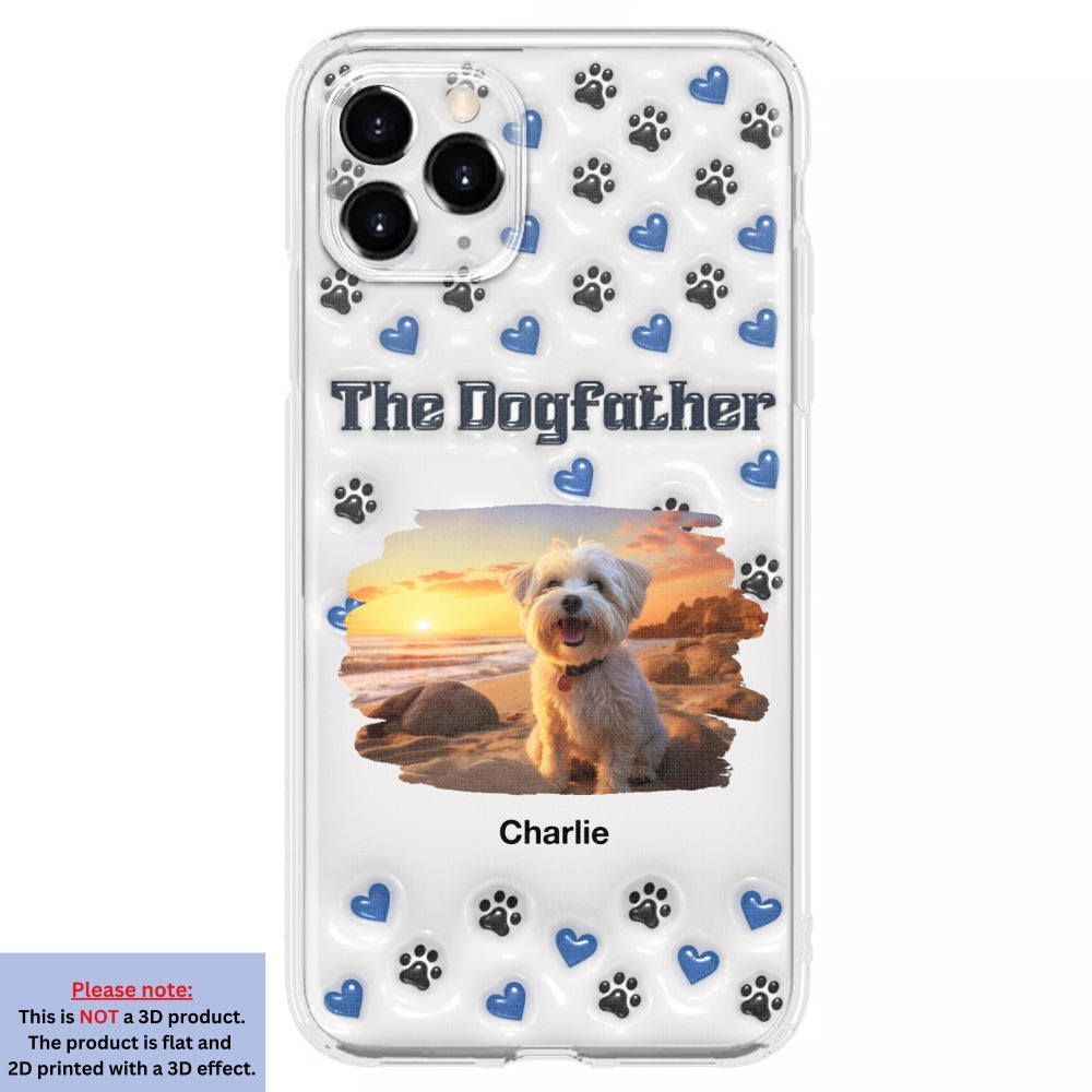Handsome Dog Dad Personalized 3D Inflated Effect Custom Phone Case for Stylish Protection