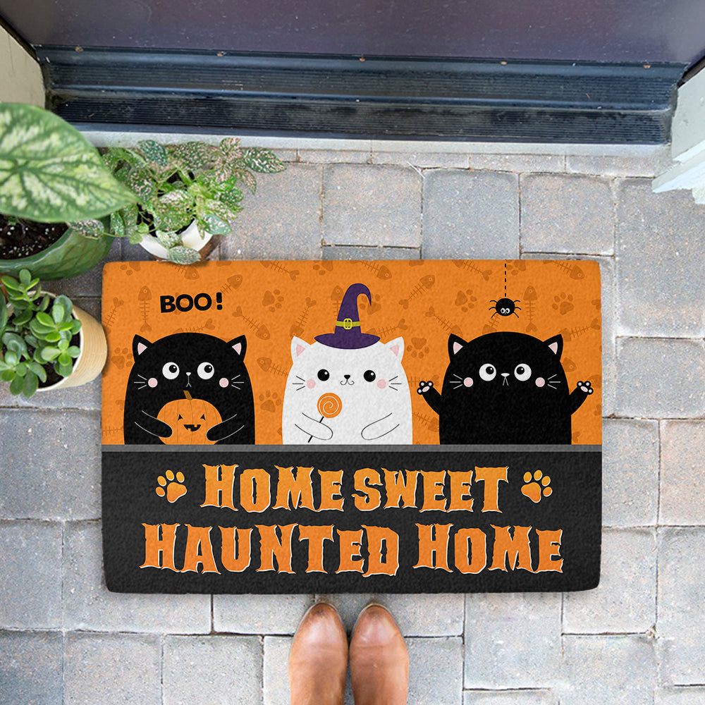 Cat Halloween Personalized Doormat with Dog's Picture - Ideal Gift for Pet Lovers