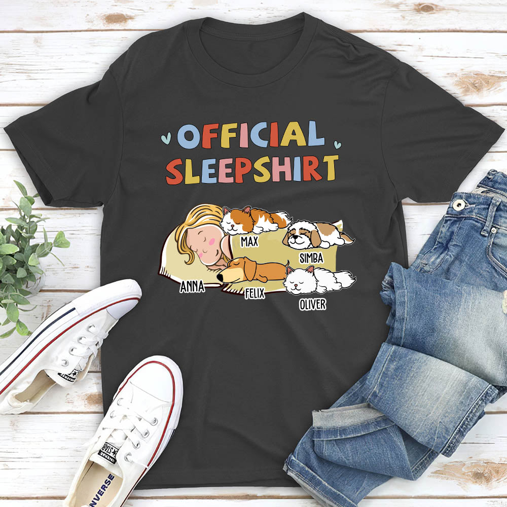 Sleeping Pet Personalized Custom Premium T-shirt Version 2 - Men's 4.2 oz Lightweight Airlume Cotton Blend