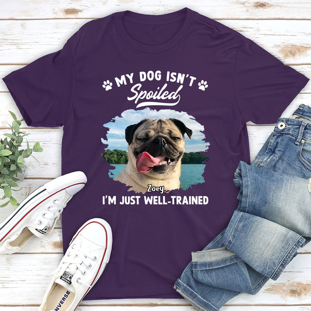 Spoiled Dog Photo - Personalized Custom Unisex 5.3 oz T-shirt for Pet Lovers