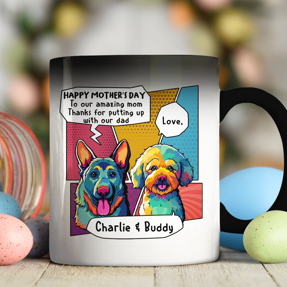 Pop Art Personalized Custom Color Changing Mug - The Perfect Gift for Amazing Dads