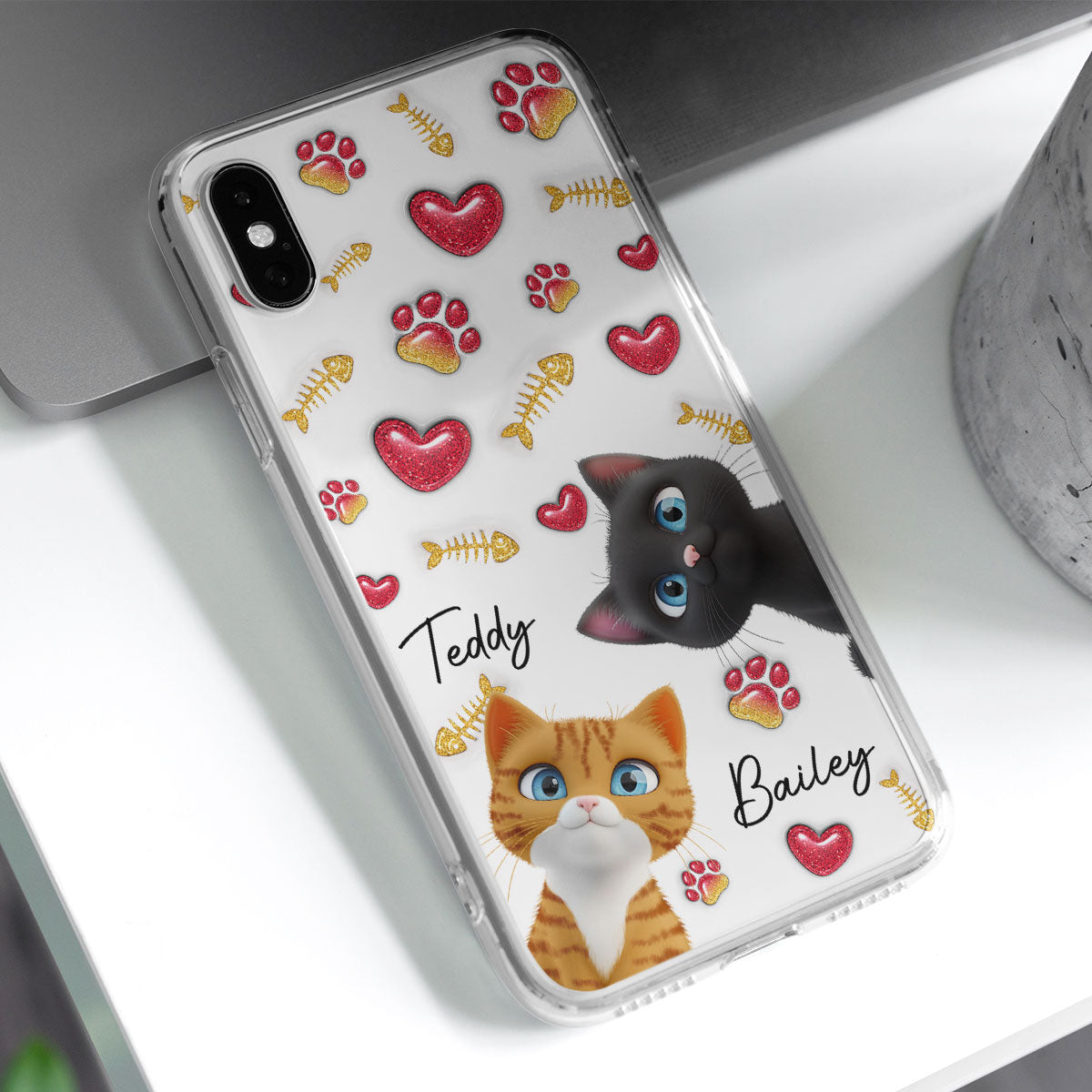 My Adorable Baby Cats - Customizable 3D Inflated Effect Personalized Phone Case for All Smartphones