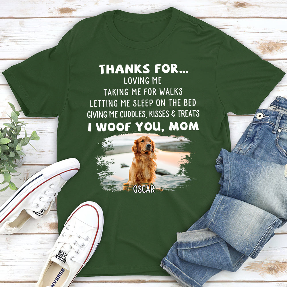 Dog Thanks For Photo - Personalized Custom Unisex 5.3 oz T-shirt for Pet Lovers