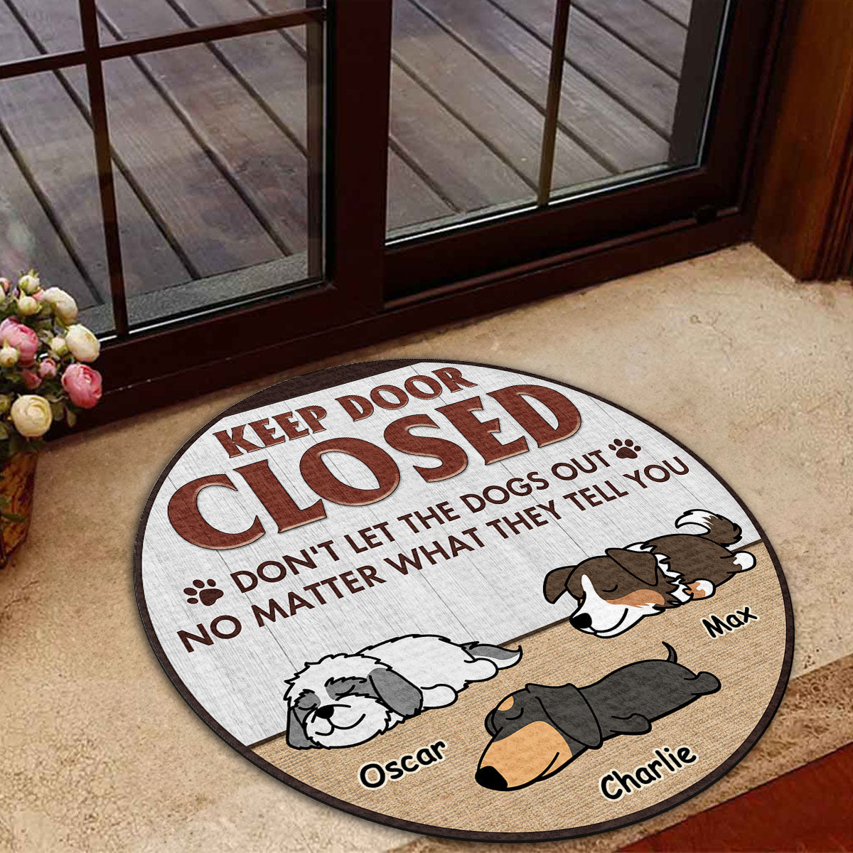 Personalized Custom 'Don't Let The Dog Out' Doormat for Pet Lovers