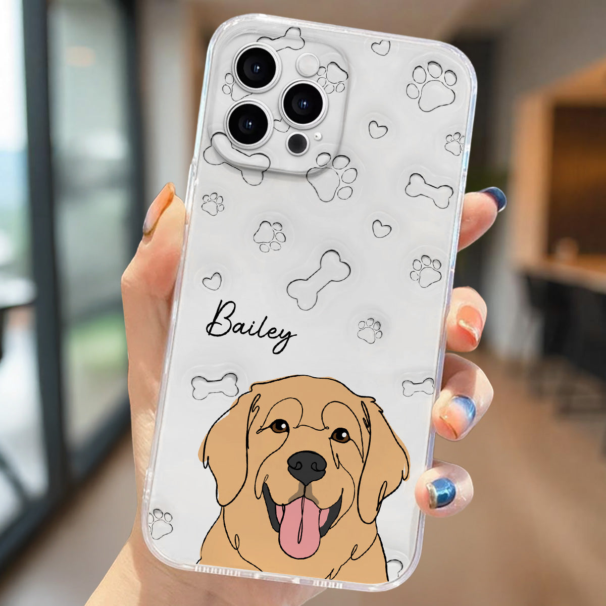 Dog Line - Exclusively Personalized Custom 3D Inflated Effect Phone Case for a Fashionable Look