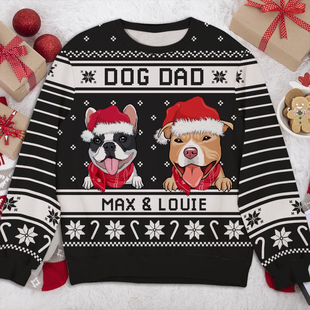Best Dog Parents - Personalized Custom All-Over-Print Unisex 8.8 oz Polyester Blend Sweatshirt for the Holidays
