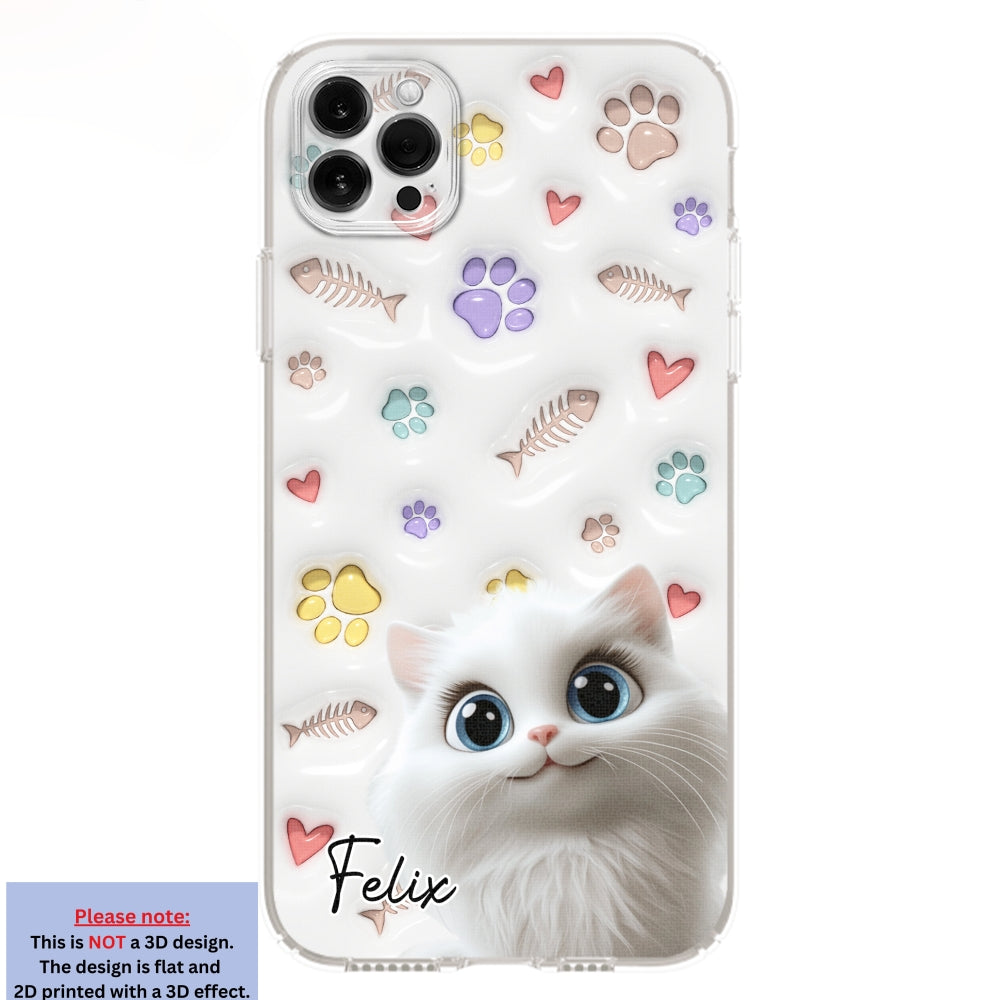 Adorable Baby Cat - Customizable 3D Inflated Effect Personalized Phone Case