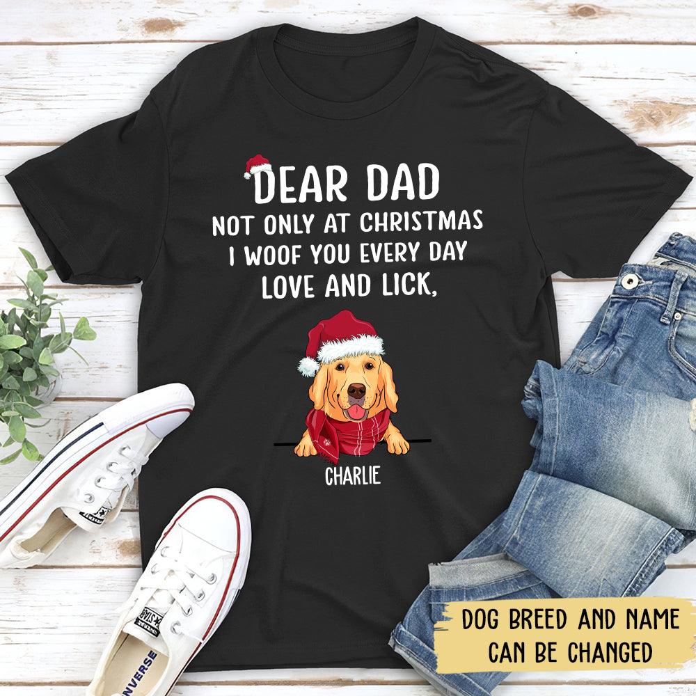 I Woof You Christmas - Customizable Unisex 5.3 oz Personalized T-shirt for Pet Lovers