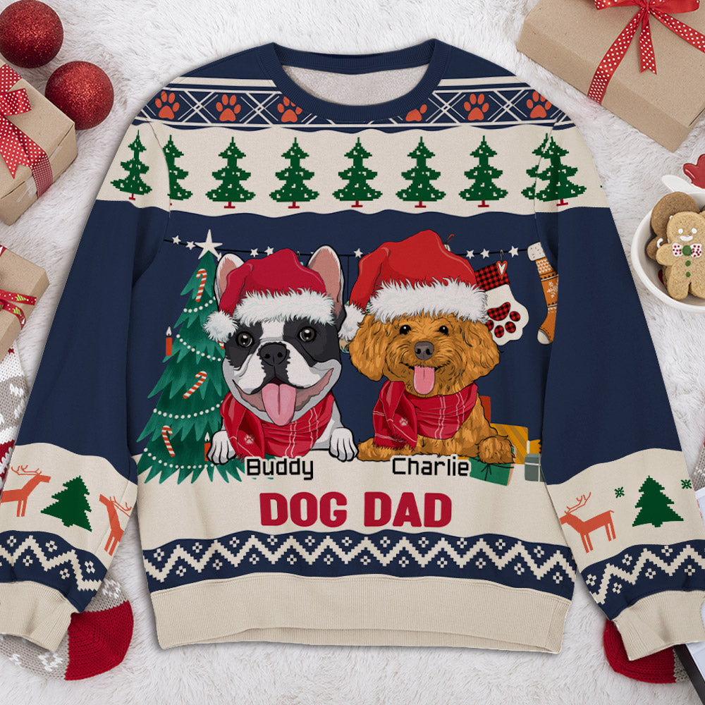 Personalized Custom All-Over-Print Winter Sweatshirt for Dads and Moms