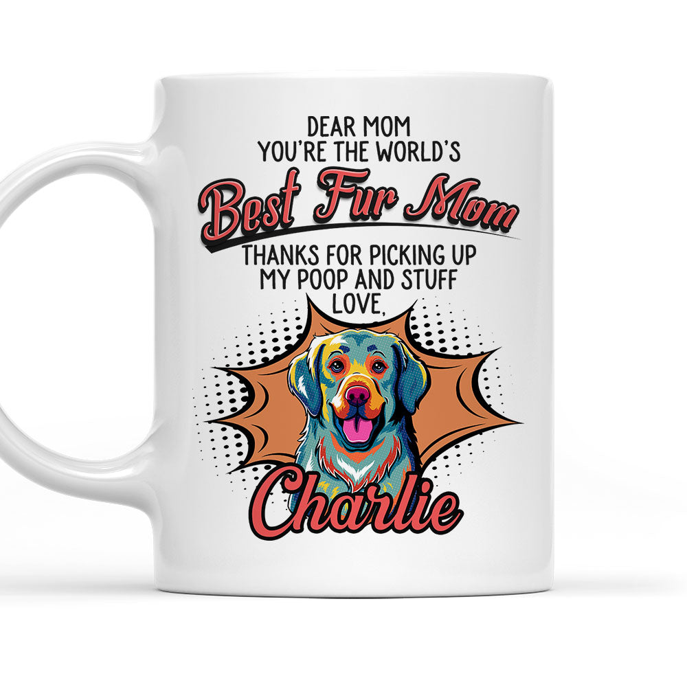 Pop Art Love Fur Dad - One-of-a-Kind Personalized Custom Coffee Mug for Pet Lovers