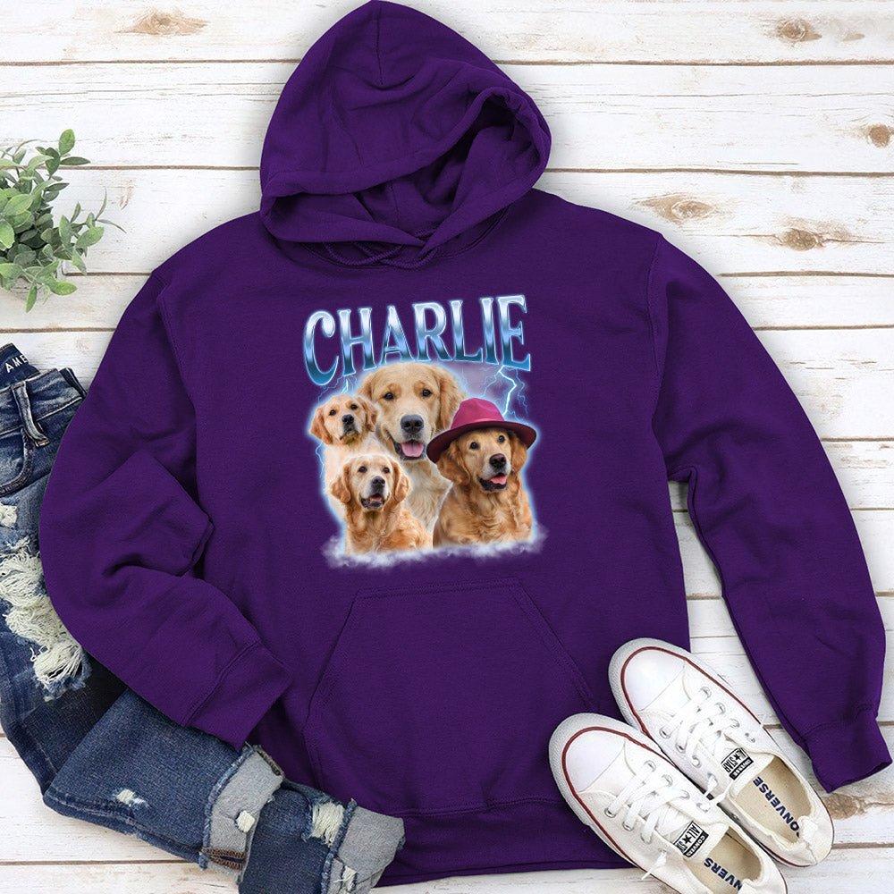 Custom Pet Face Vintage Version 8 - One-of-a-Kind Personalized Custom Hoodie for Pet Lovers