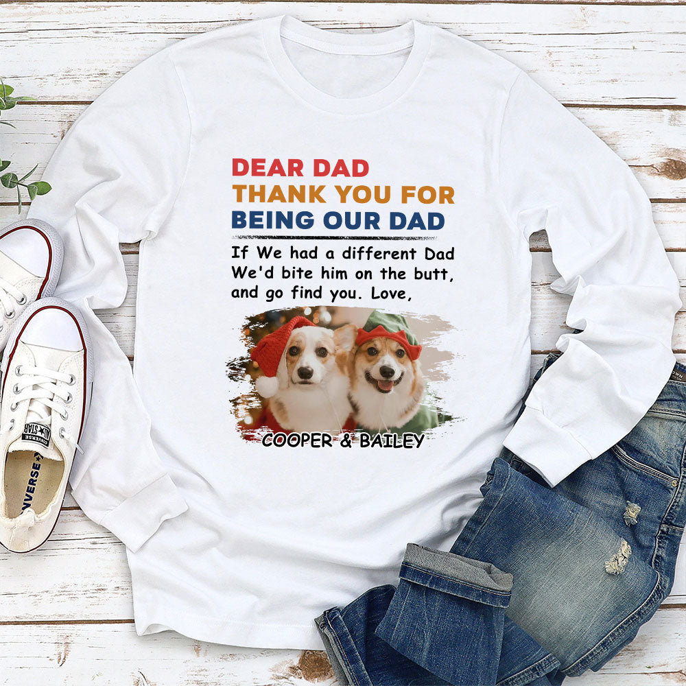 Festive Bite The Butt Christmas Personalized Custom Unisex Long Sleeve T - shirt
