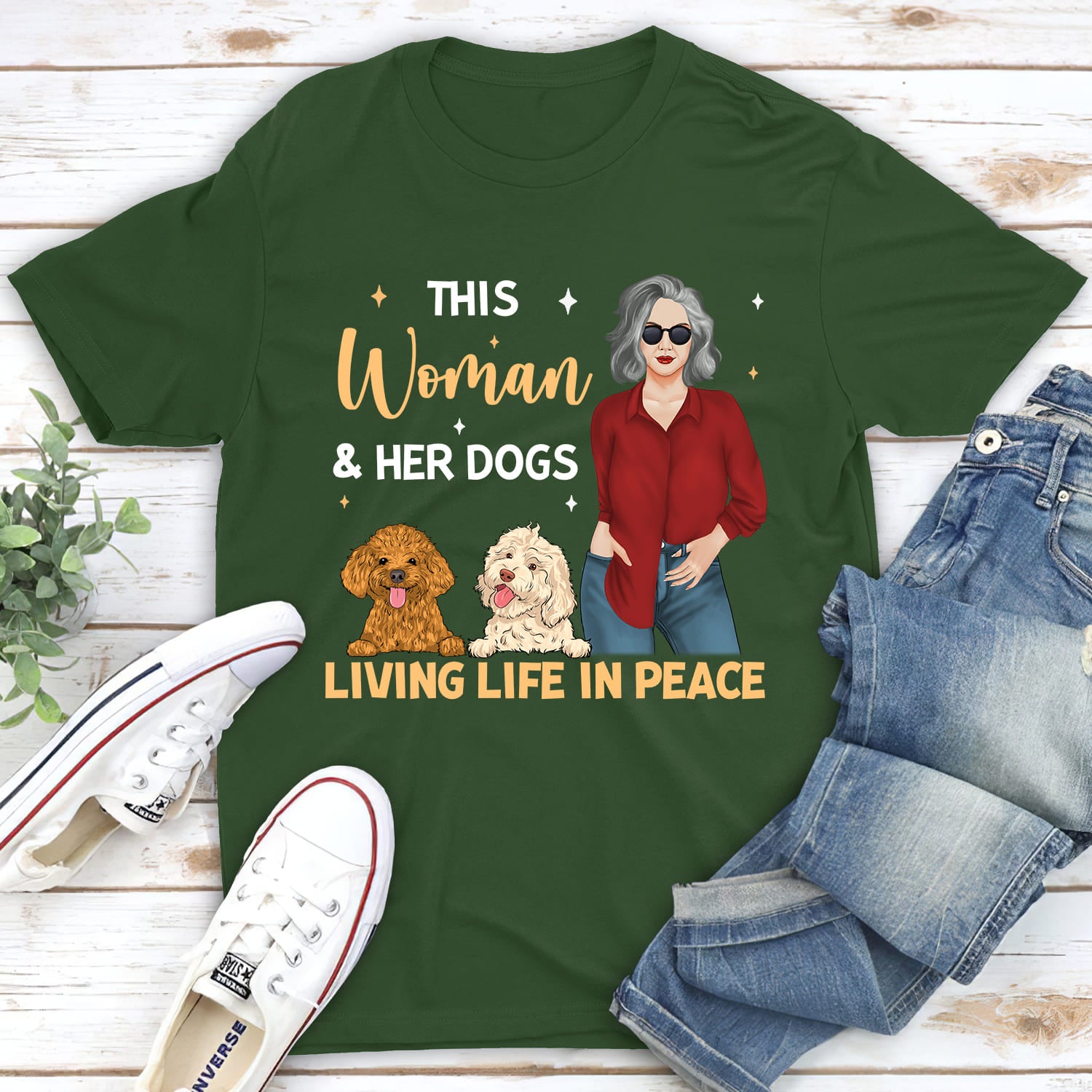 Life In Peace - Personalized Custom Unisex Heavy Cotton 5.3 oz T-shirt for Pet Lovers