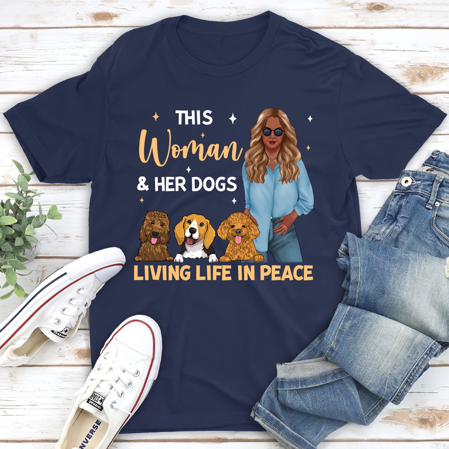 Life In Peace - Personalized Custom Unisex Heavy Cotton 5.3 oz T-shirt for Pet Lovers