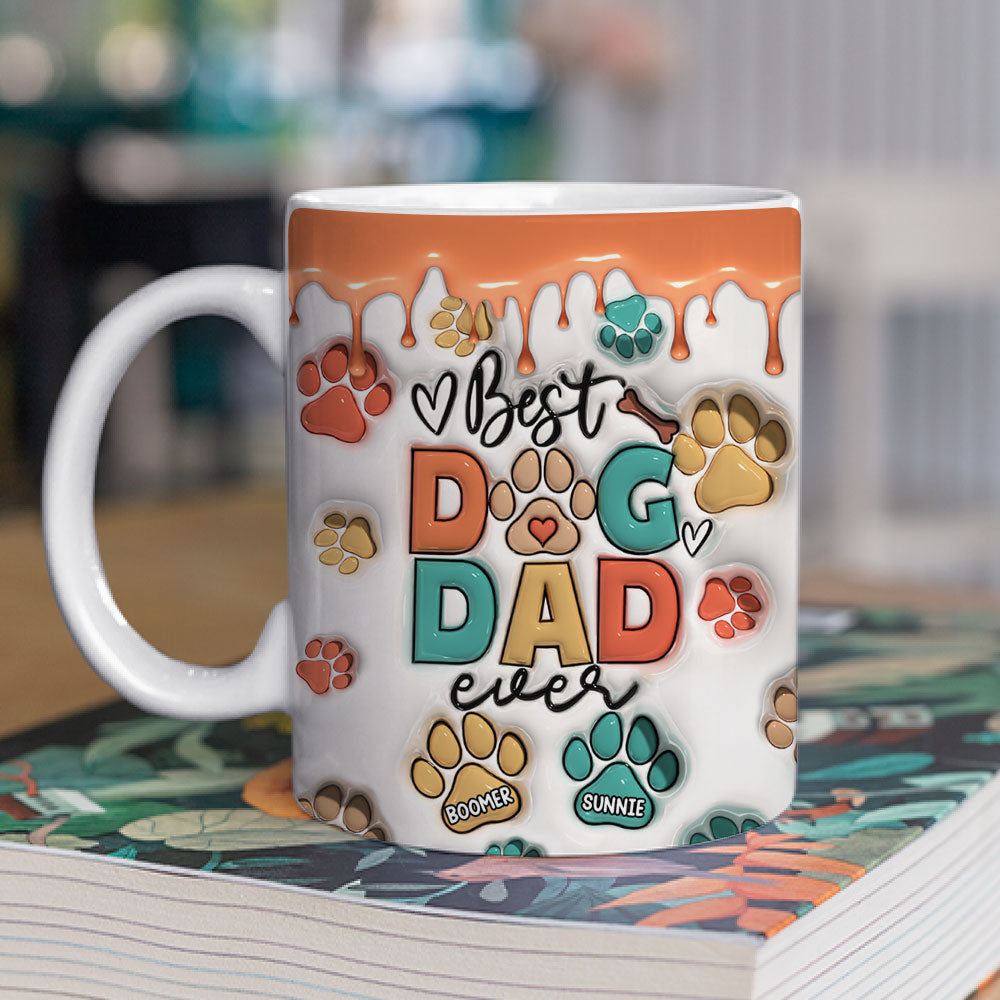Best Dog Mom and Dad Ever - Personalized Custom 3D Inflated Effect 11oz and 15oz Ceramic Mug