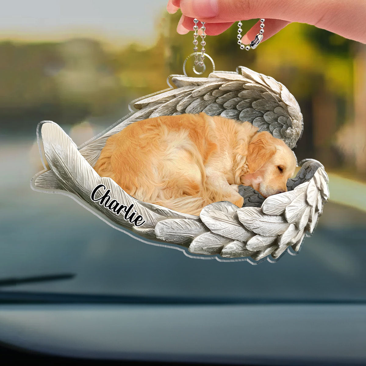 In Angel Wings - Exquisite Personalized Custom Car Ornament for a Unique Interior