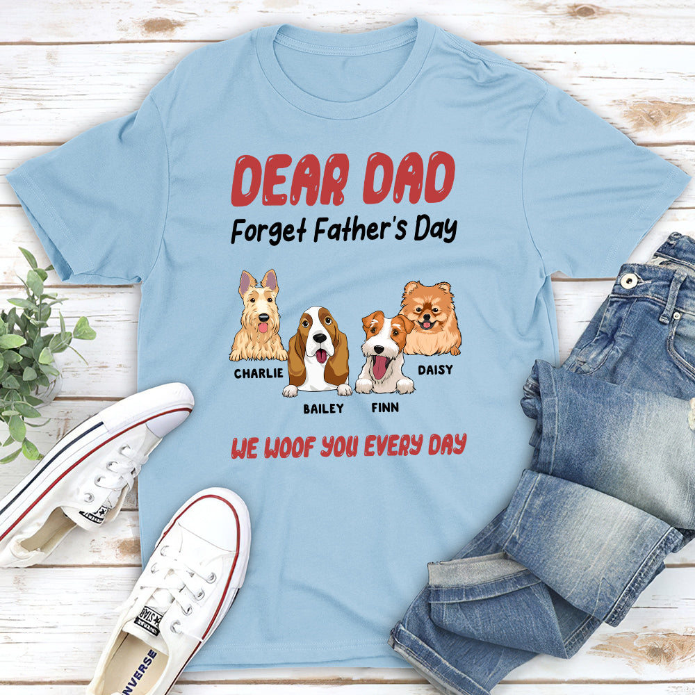 We Woof You Every Day Personalized Custom Unisex Heavy Cotton Peeking Dog T - shirt