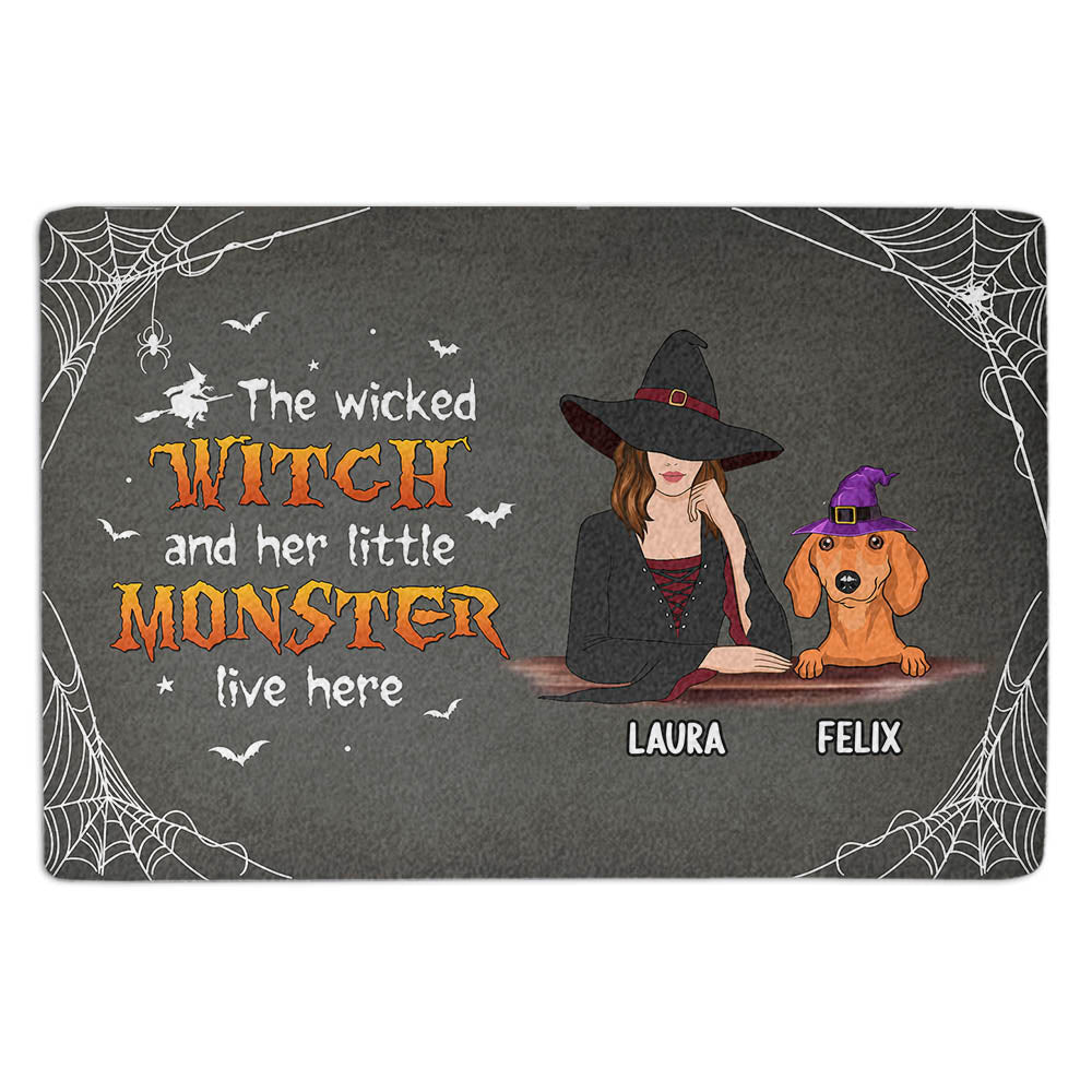 We Live Here - Customizable Personalized Doormat with Your Dog's Picture