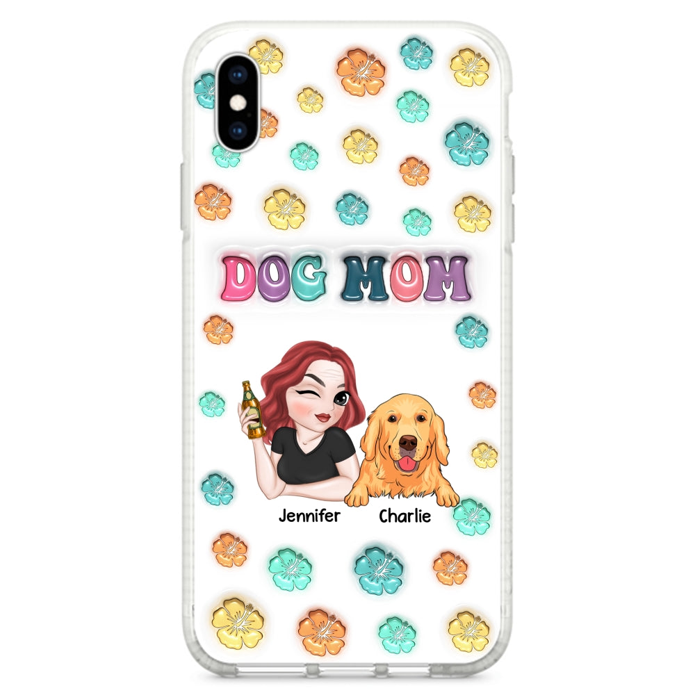 Dog Mom Summer: Exclusive Personalized Custom 3D Inflated Effect Phone Case for Stylish Protection