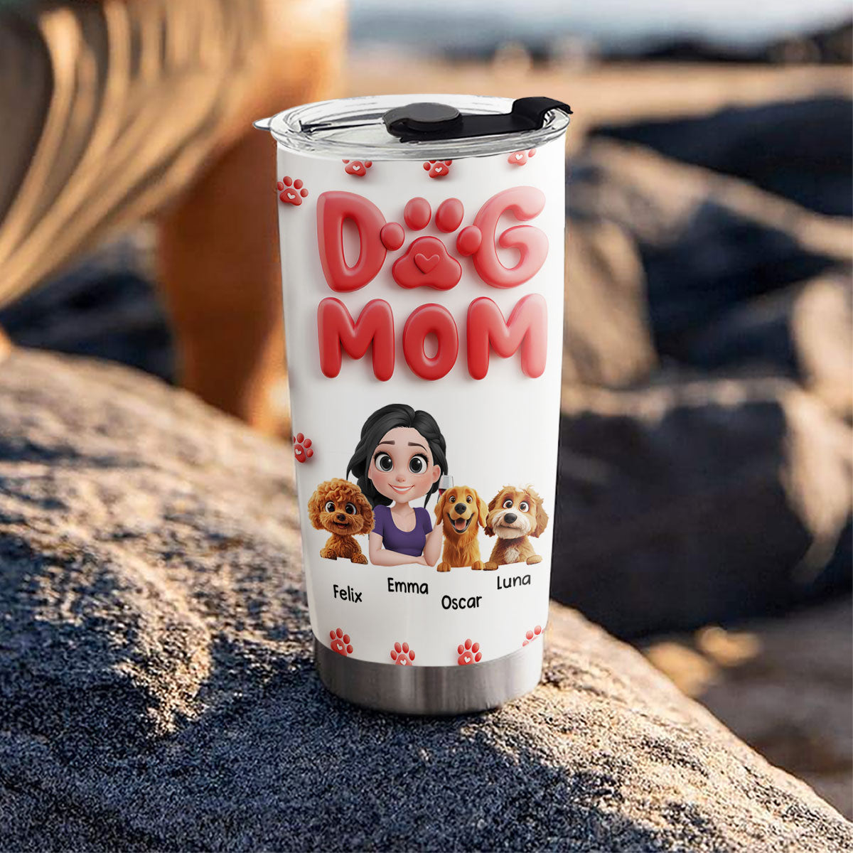 Dog Mom Cartoon Style - Personalized Custom 20oz Tumbler with Thousands of Cool Designs