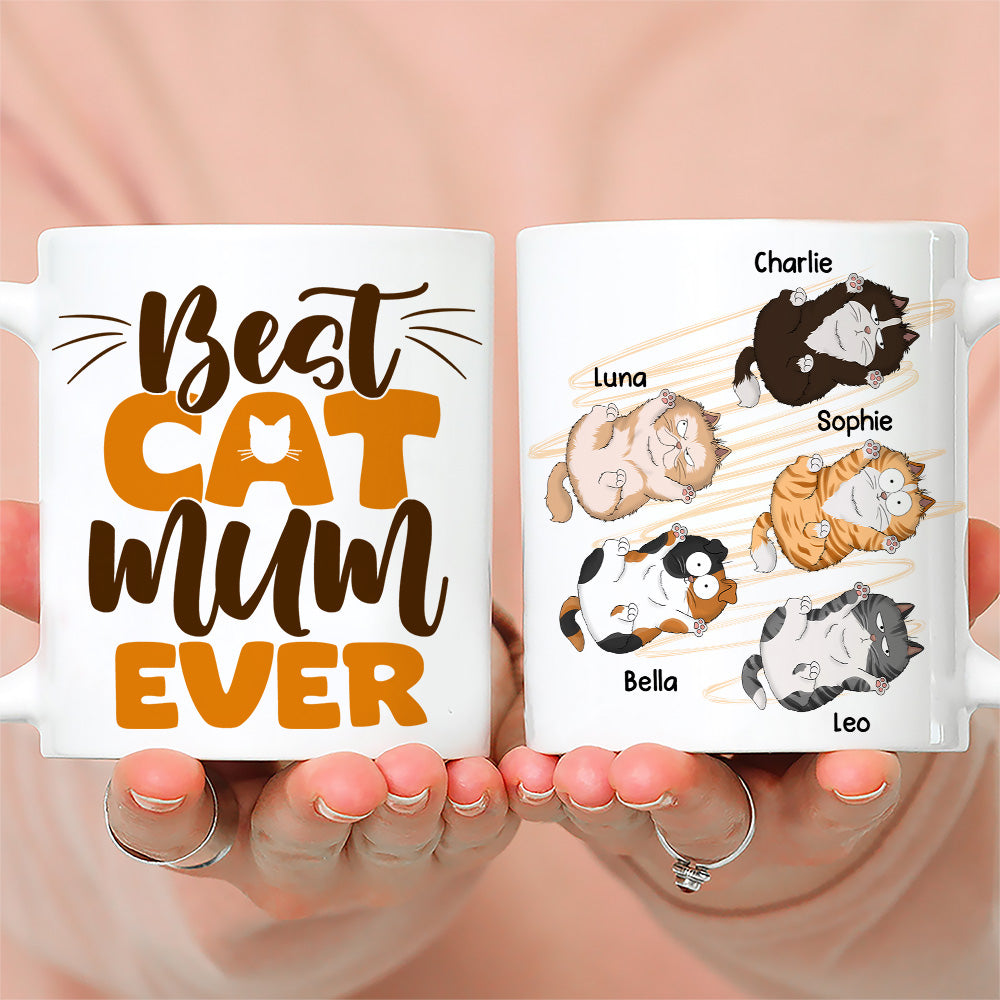 Best Cat Mom Ever - Customizable Personalized Ceramic Coffee Mug for Pet Lovers