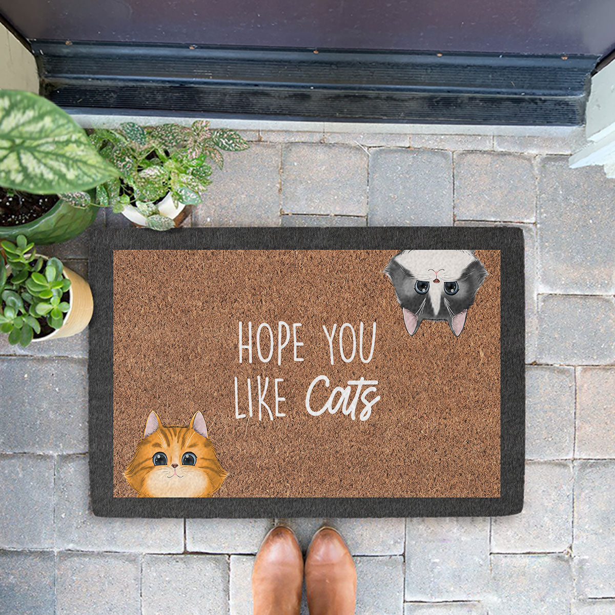 Hope You Like Cats - Personalized Custom Doormat with Your Cat's Picture (Sizes: 24' x 16', 30' x 18')