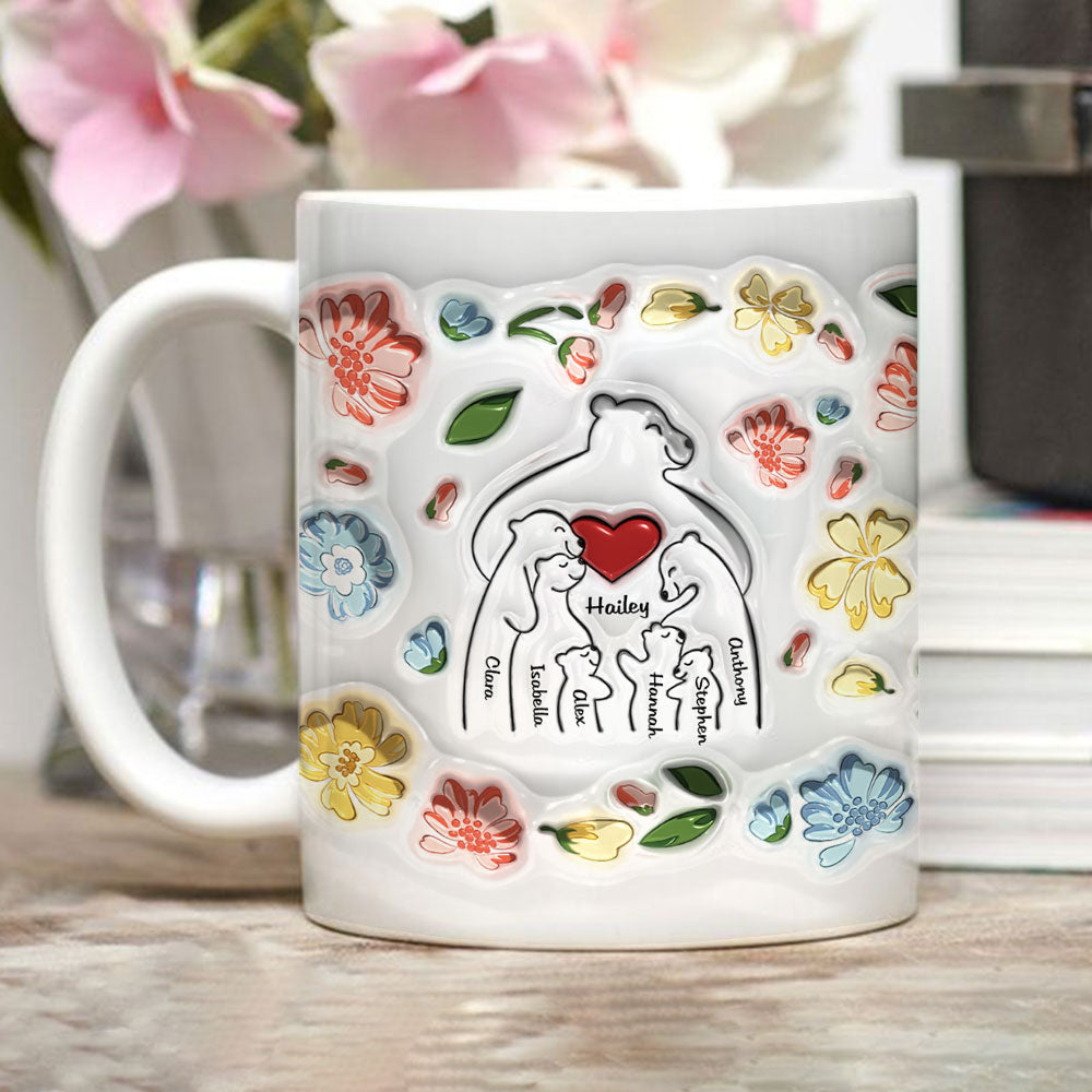 Mama Bear - Exquisite Personalized Custom 3D Inflated Effect Ceramic Mug in 11oz and 15oz Sizes