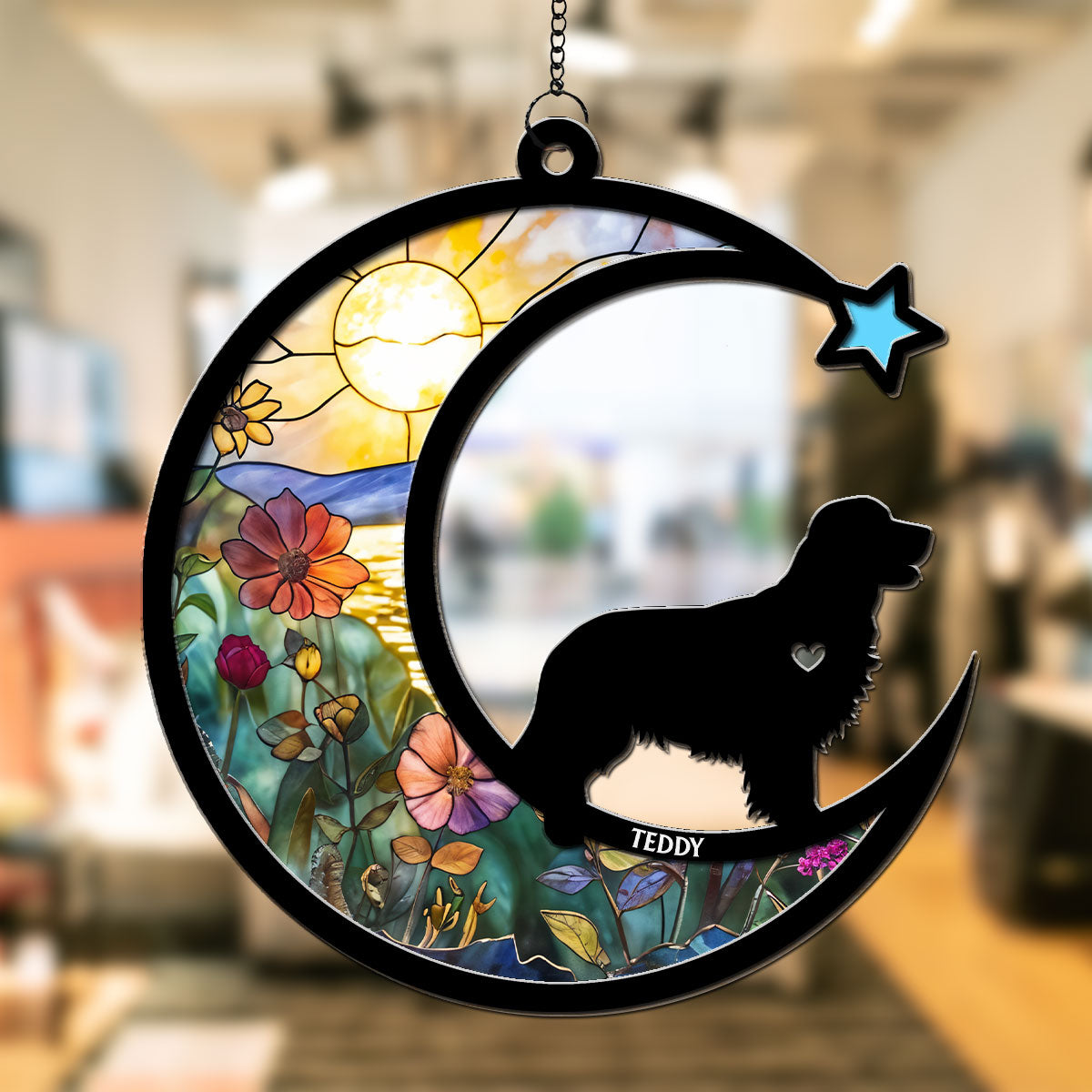 You Left Paw Prints On Our Hearts - Personalized Custom Wooden Acrylic Suncatcher in 6-inch and 8-inch Sizes