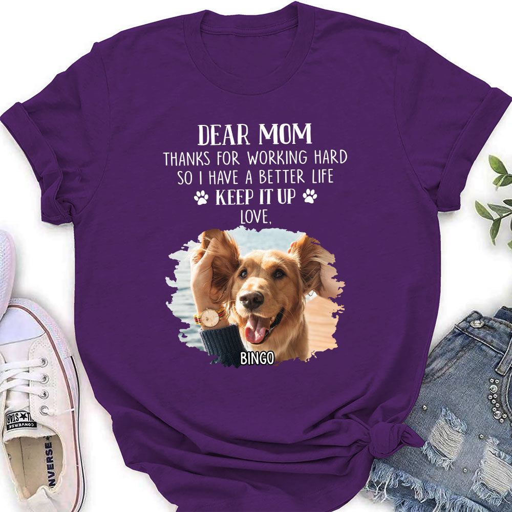 Working Hard - Exquisitely Personalized Custom Women's T-shirt for Pet Lovers