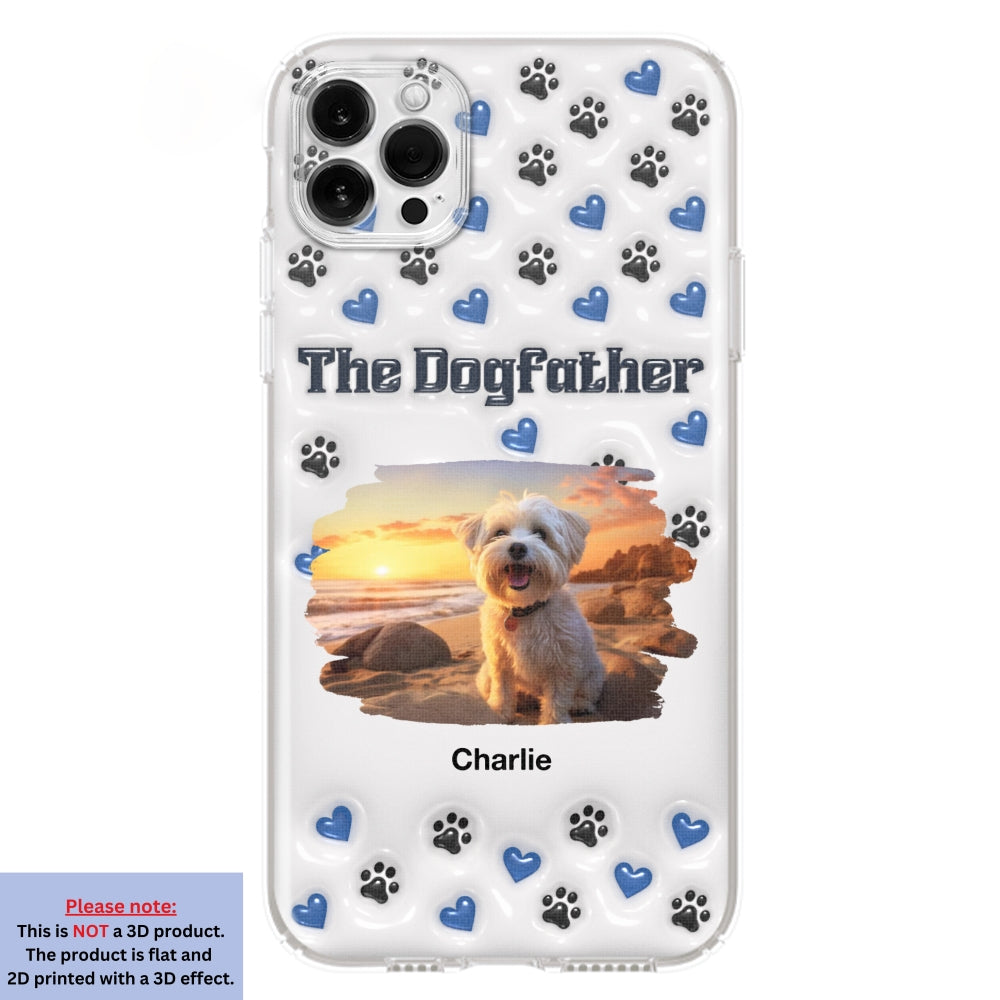 Handsome Dog Dad Personalized 3D Inflated Effect Custom Phone Case for Stylish Protection