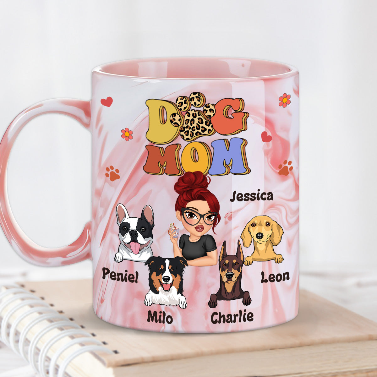 Slay Dog Mama - Exquisite Personalized Custom Pink Marble 11oz Mug