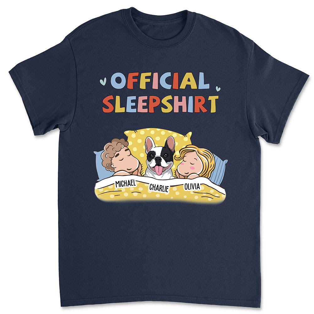 Personalized Custom Premium Sleeping Pet Sleepshirt Couple T-shirt - Ideal Gift for Pet Lovers