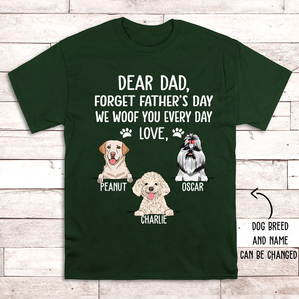 I Woof You Dog Dad - Exclusive Personalized Custom Premium Unisex Cotton Blend T-shirt for Pet Lovers