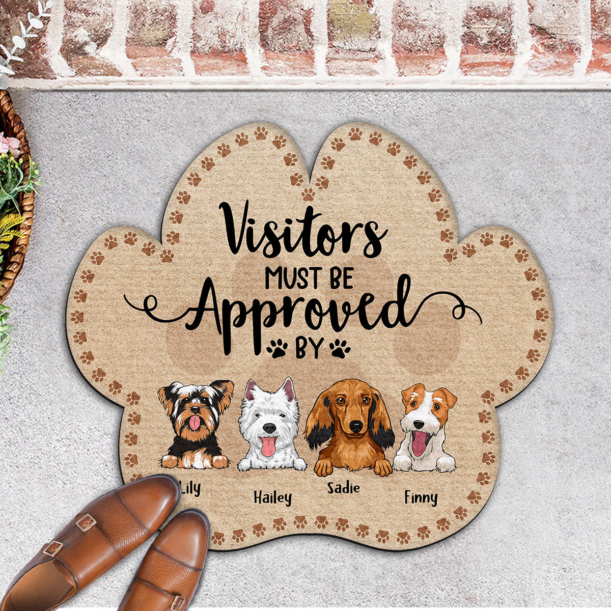 Personalized Custom Doormat - Visitors Must Be Approved By, Featuring Your Dog's Picture