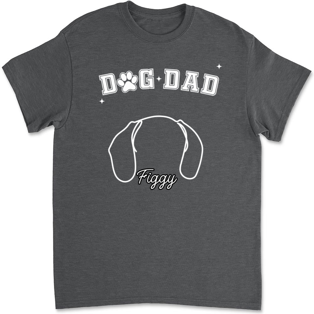 Dog Dad Mom Line - Personalized Custom Unisex 5.3 oz T-shirt for Pet Lovers