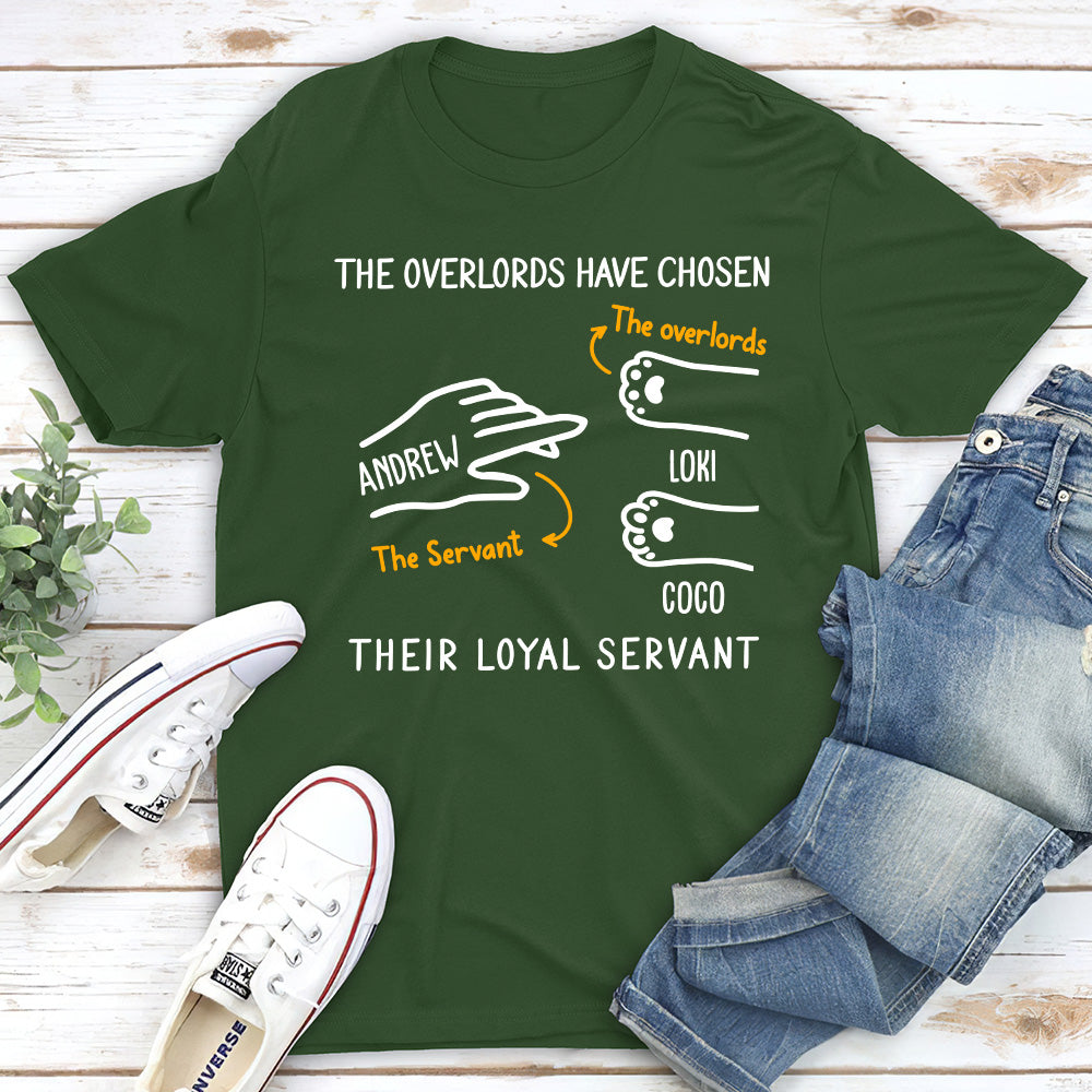 The Overlord & The Servant - Personalized Custom Unisex 5.3 oz T-shirt for Pet Lovers