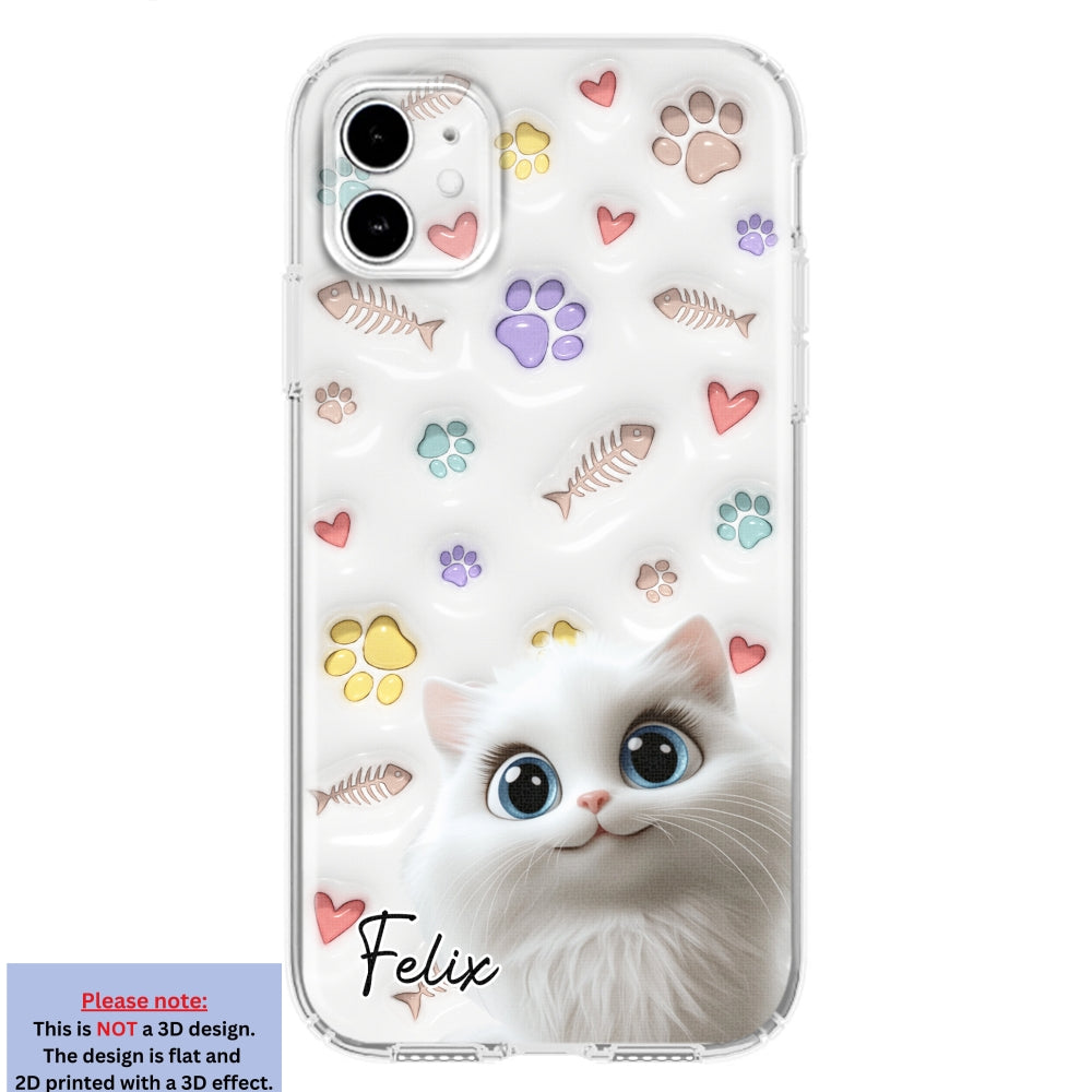 Adorable Baby Cat - Customizable 3D Inflated Effect Personalized Phone Case