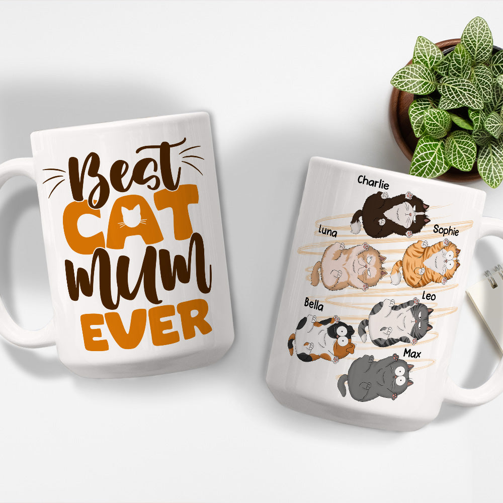 Best Cat Mom Ever - Customizable Personalized Ceramic Coffee Mug for Pet Lovers