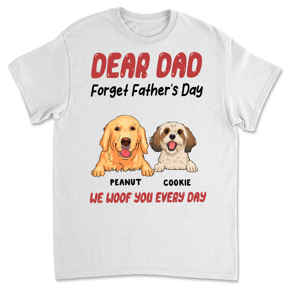 We Woof You Every Day Personalized Custom Unisex Heavy Cotton Peeking Dog T - shirt