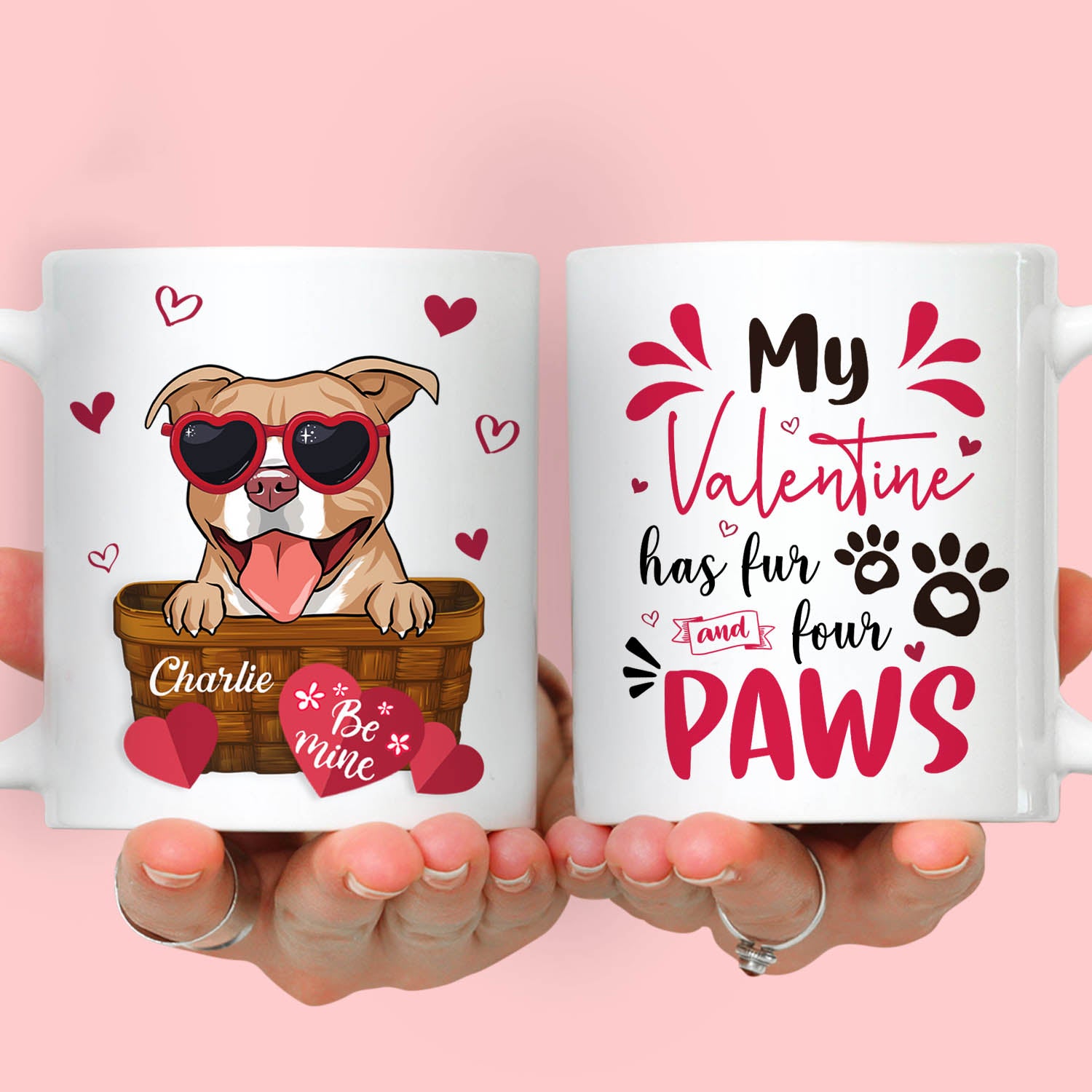 My Valentine Has Fur - Customizable Personalized Coffee Mug for Pet Lovers