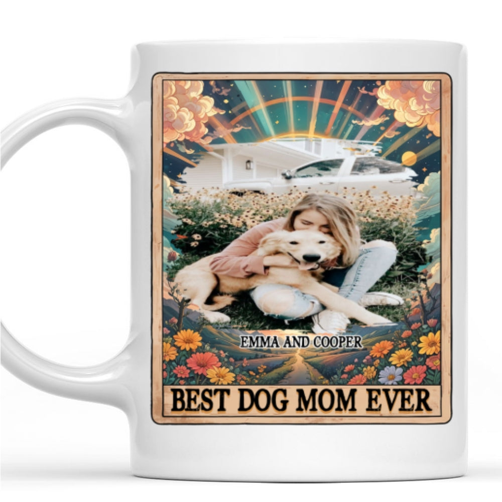 Personalized Custom Tarot Dog Mom Photo Coffee Mug - 11oz & 15oz Sizes