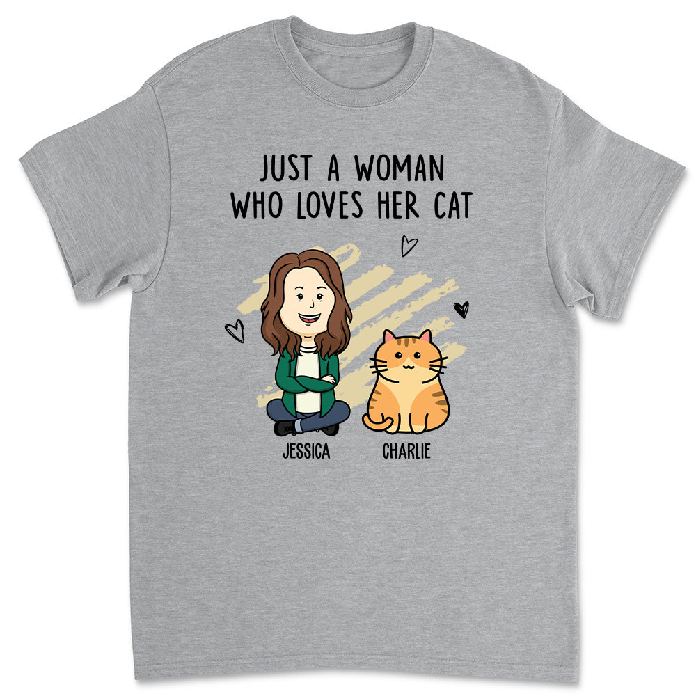 Personalized Custom Unisex 'Woman With Cats' T-shirt - Ideal Gift for Pet Lovers