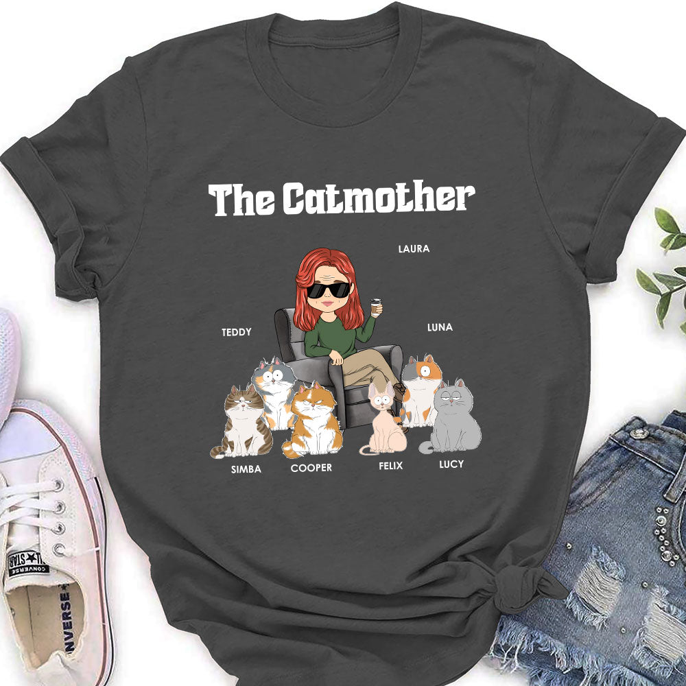 The Cat Mother - Exquisite Personalized Custom Women's T-shirt for Pet Lovers