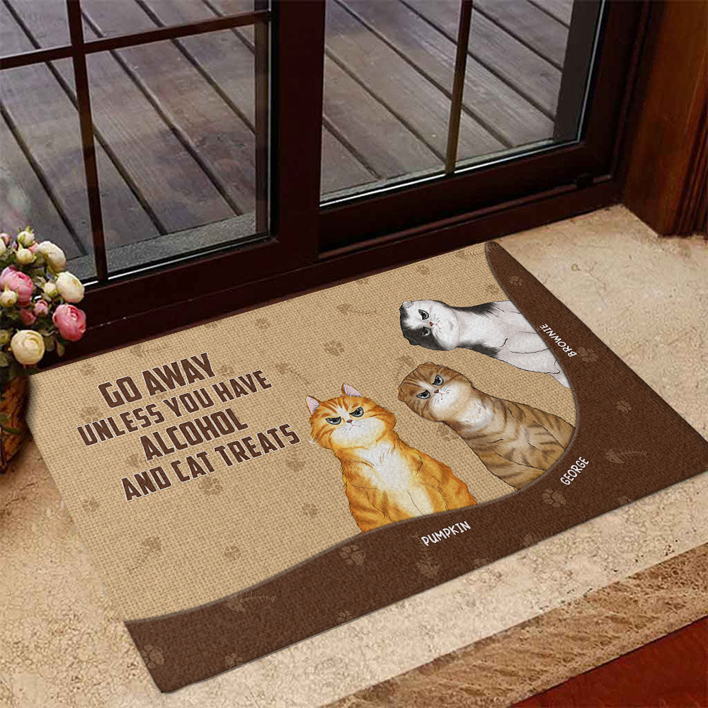 Go Away Unless - Personalized Custom Cat Picture Doormat for Pet Lovers