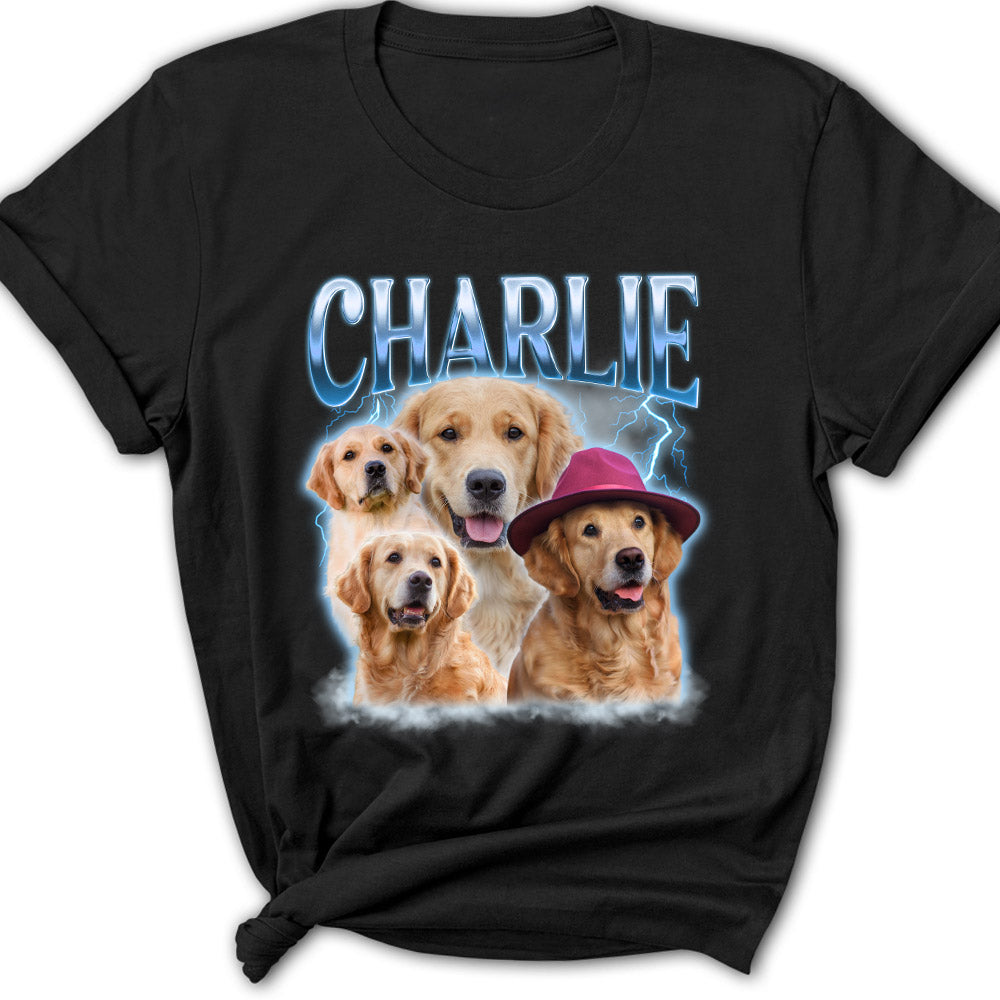 Custom Pet Face Vintage Version 8 - Exquisite Personalized Custom Women's T-shirt for Pet Lovers