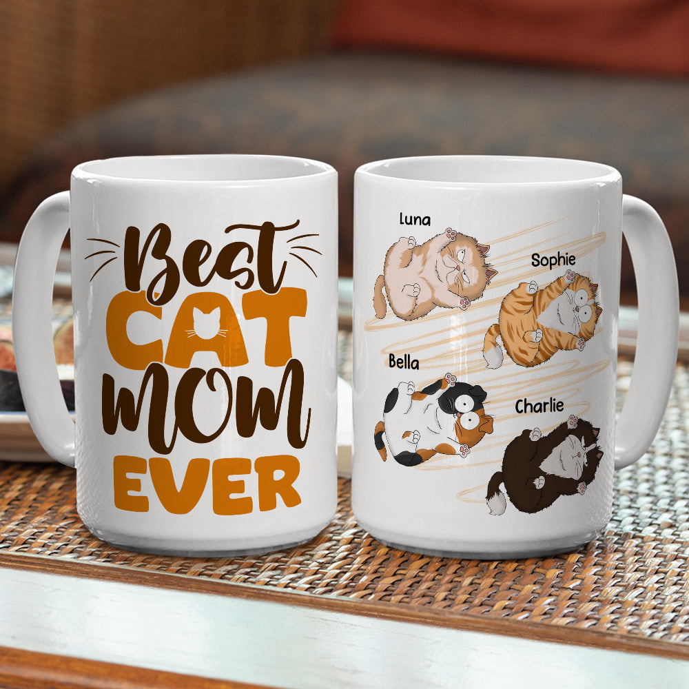 Best Cat Mom Ever - Customizable Personalized Ceramic Coffee Mug for Pet Lovers