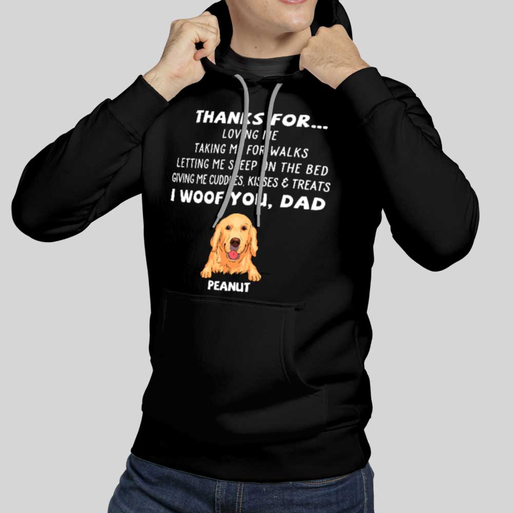 Personalized Custom 'Dog Thanks For...' Unisex 8.0 oz Hoodie - Ideal Gift for Pet Lovers