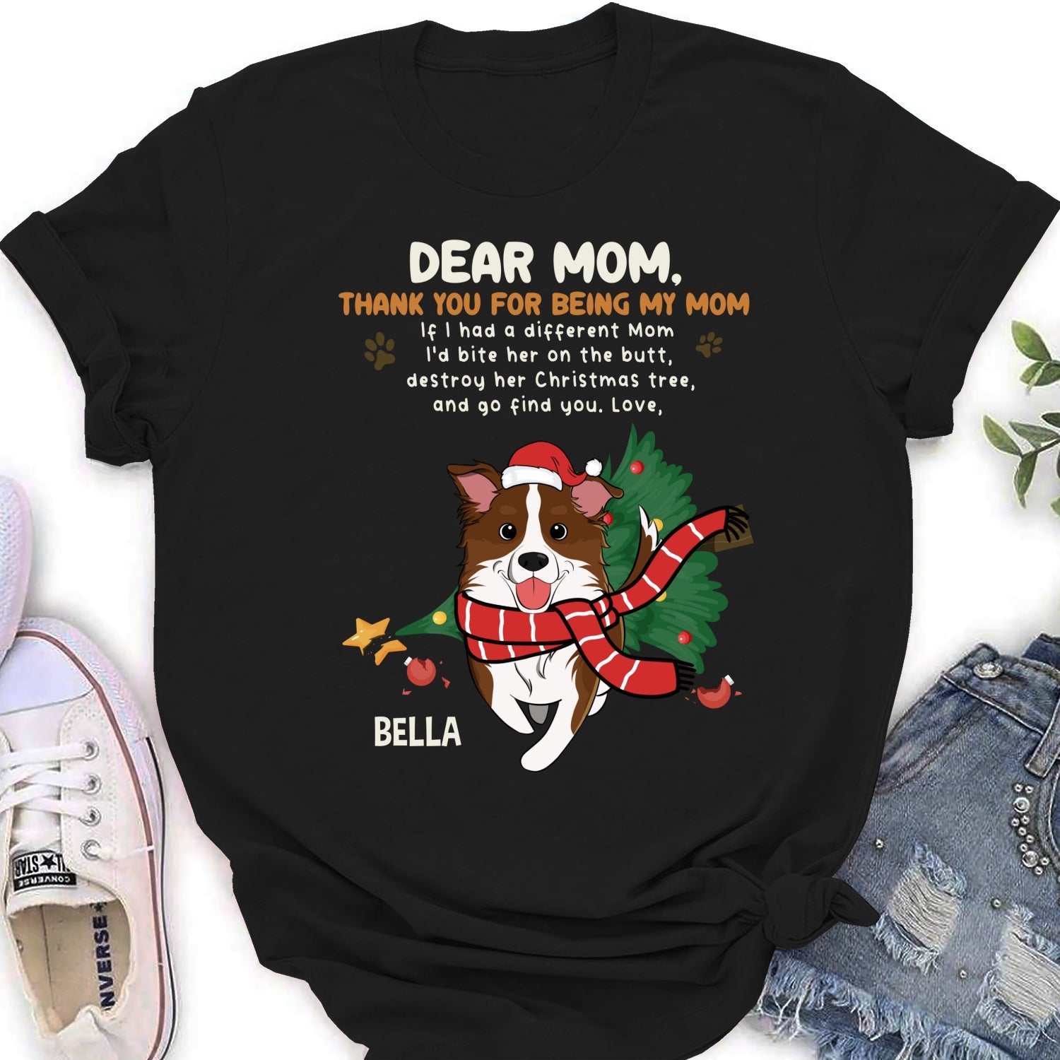 Thank You For Being My Dad Mom - Personalized Custom Women's Cotton Blend T-shirt for Pet Lovers